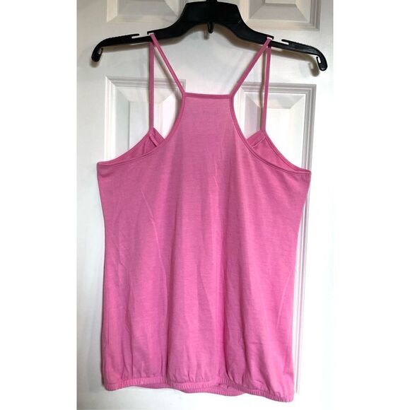MAURICES - NWOT - L Sz L Double Flounce-Neck Blouson Tank w/Racer Back in Pink🩷 - Picture 12 of 12